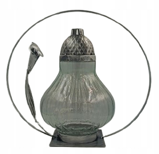 Rustikálna lampa CEBULA v štýle starého striebra s prírodnými materiálmi